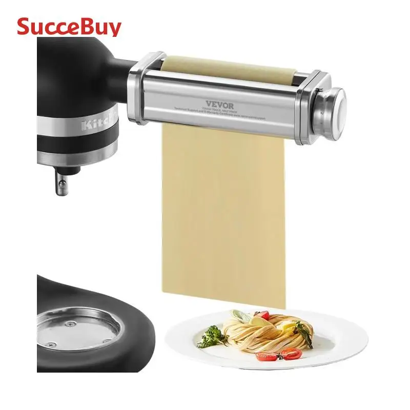 SucceBuy Pasta Attachment for KitchenAid Stand Mixer Stainless Steel Pasta Sheet Roller Attachment Maker Kitchen Aid