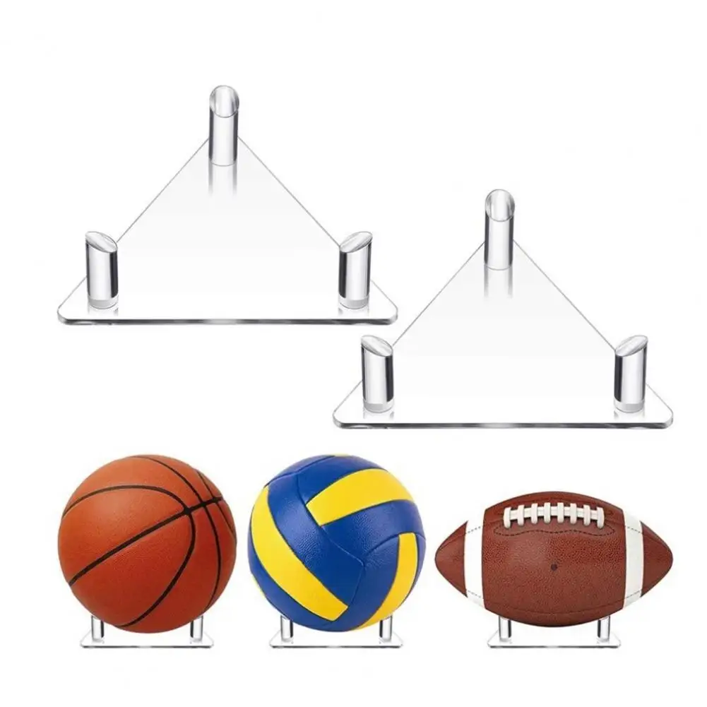 

Ball Stand Stable Thickened Hollow Design Fall-resistant Display Acrylic Triangle Soccer Volleyball Holder Ball Storage Racks