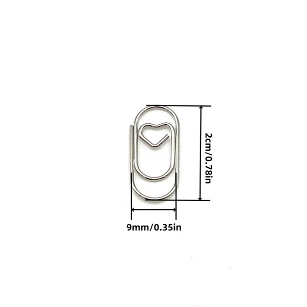Steve 20pcs Mini Heart Paper Clips Photo Cards Packing Materials Photo Clips
