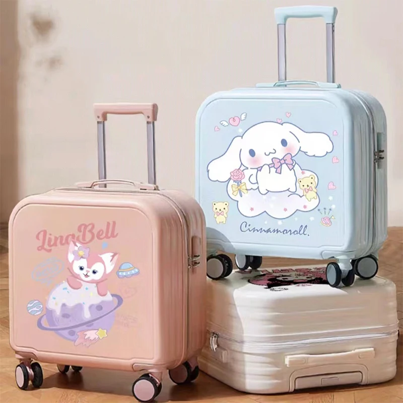 

Kawaii Sanrio Cinnamoroll Suitcase Universal Wheel Password Lock Portable 18inch Luggage Case Durable Travel Trolley Case