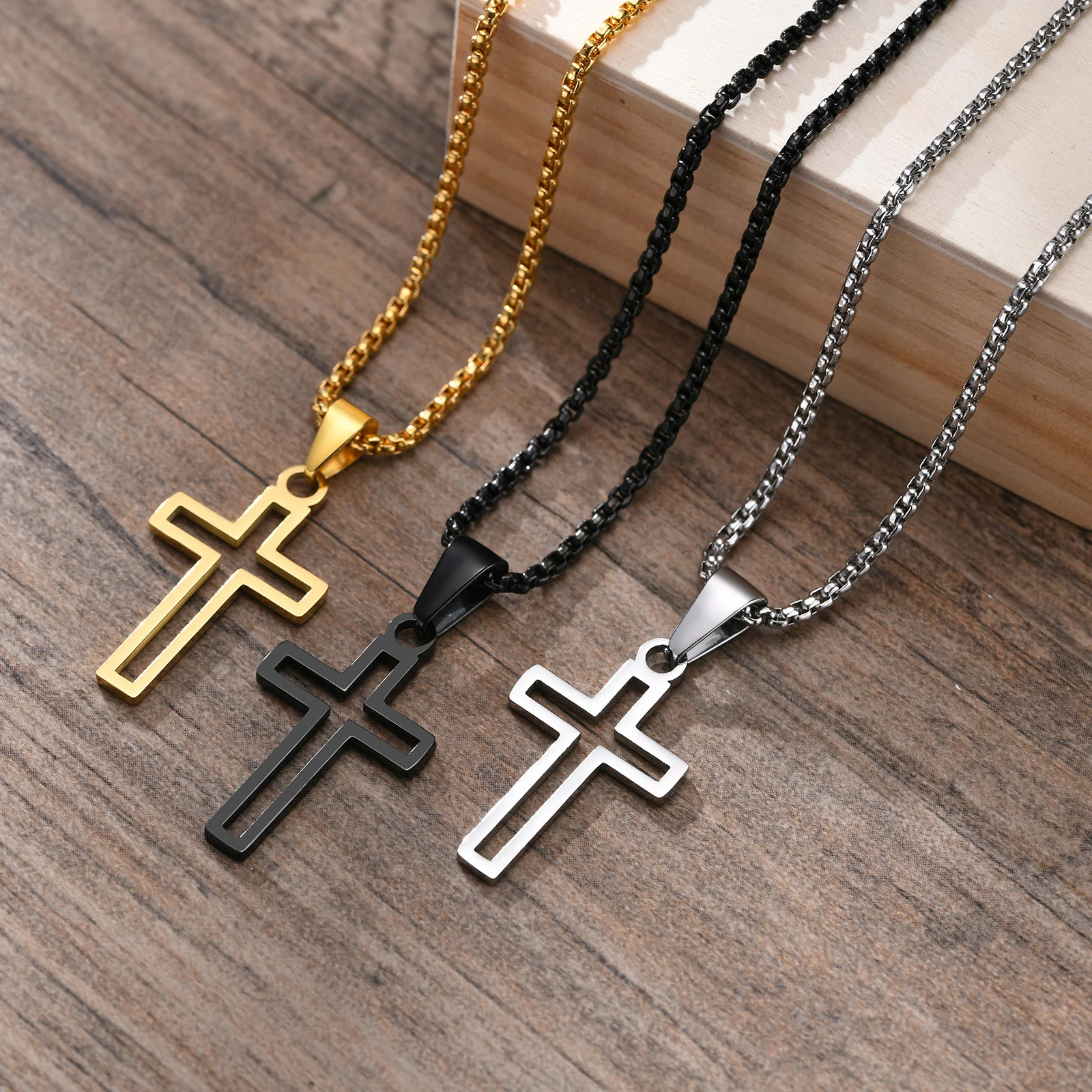 Large Gothic Crucifix Cross Necklace for Men Silver and Gold Heavy  Stainless Steel Waterproof Thick Curb Chain Jewelry Jewellery INRI Jesus -  Etsy | Cross amulet, Crucifix necklace, Jesus on the cross