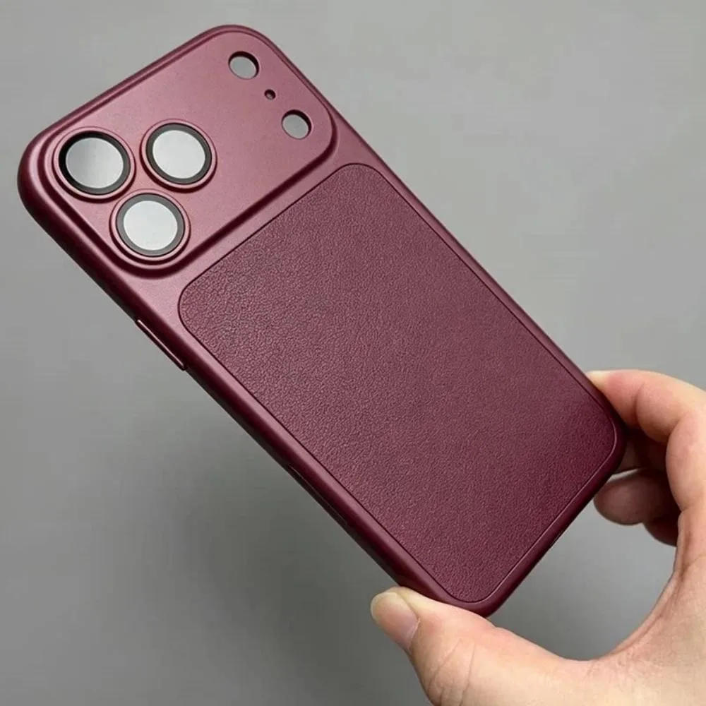 Elegant Solid Color Matte Leather Back Cover