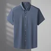 XL 6XL 7XL 8XL Men s Ice Silk Thin Comfortable Short Sleeve Shirts Summer Brand