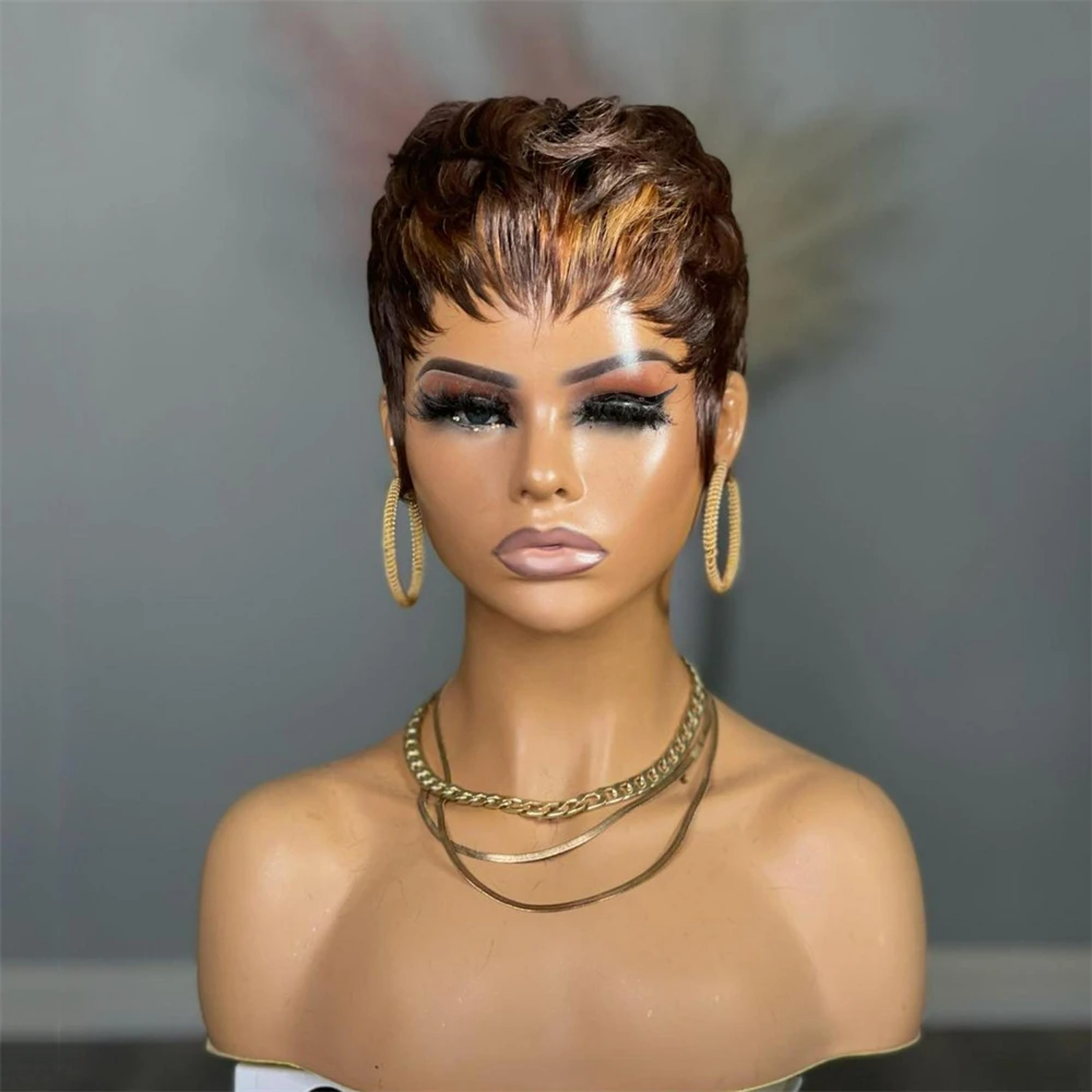 Human Hair Wig Short Straight Human Hair Wigs Pixie Cut Short Bob Wigs For Women Full Machine Made Brazilian human hair wigs