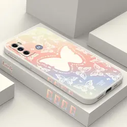 Butterfly Dazzle Silicone Phone Case Cover for MOTO G13(G23) (White)