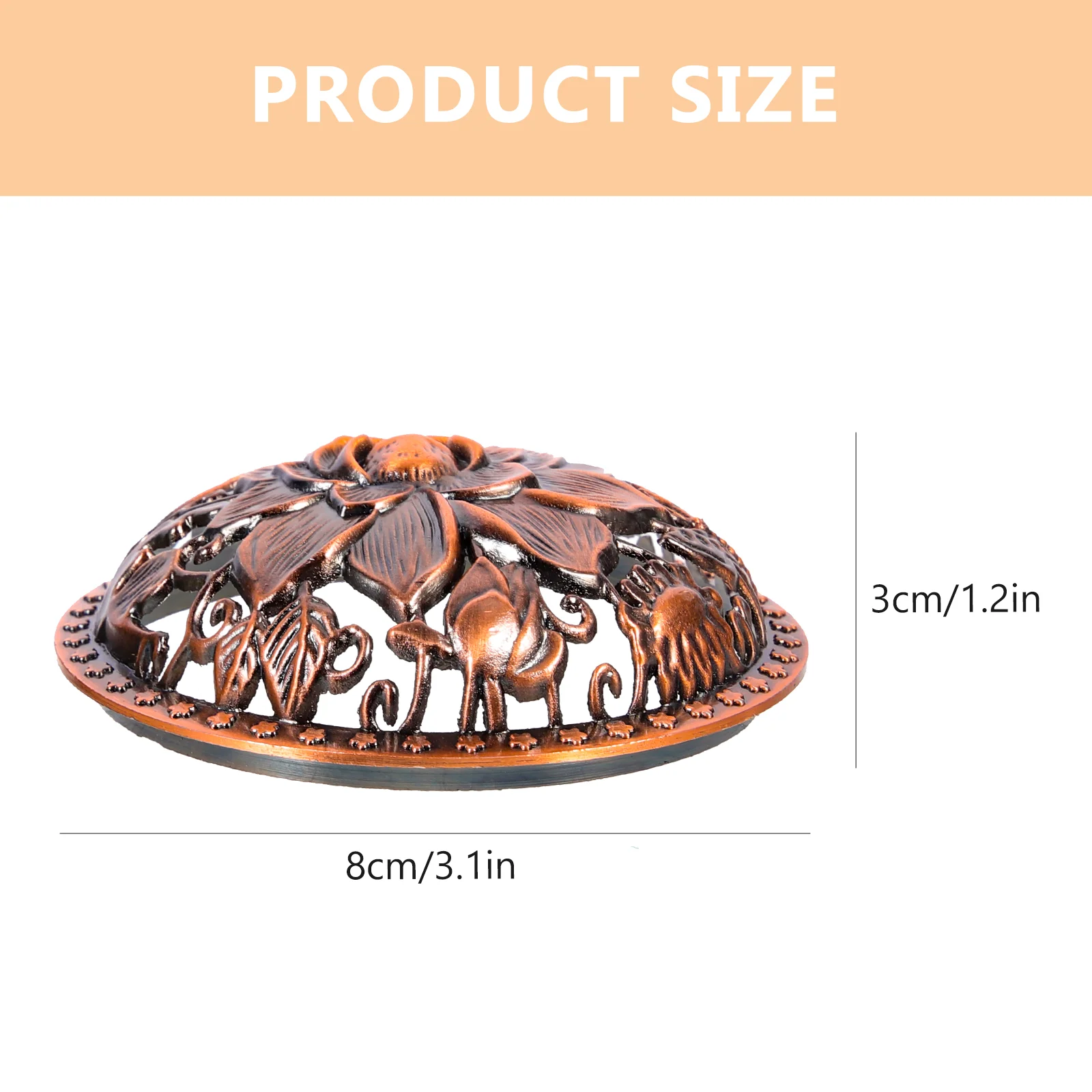 2 Pcs Incense Burner Cover Decorative Jar Candled Accessory Topper Hat Storage Cup Lid Zinc Alloy Aroma candle topper