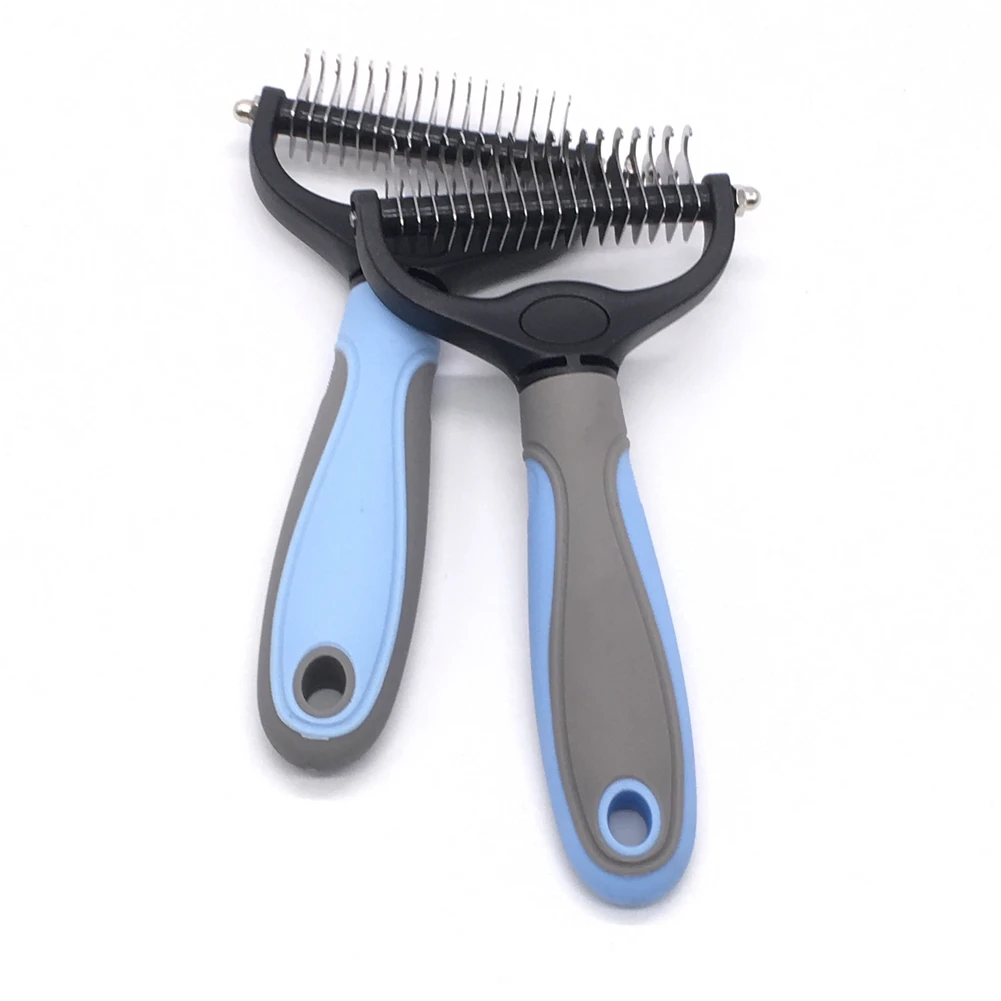 Professional Pet Rake Brushes 2 Sided Dematting Cat Deshedding Brush