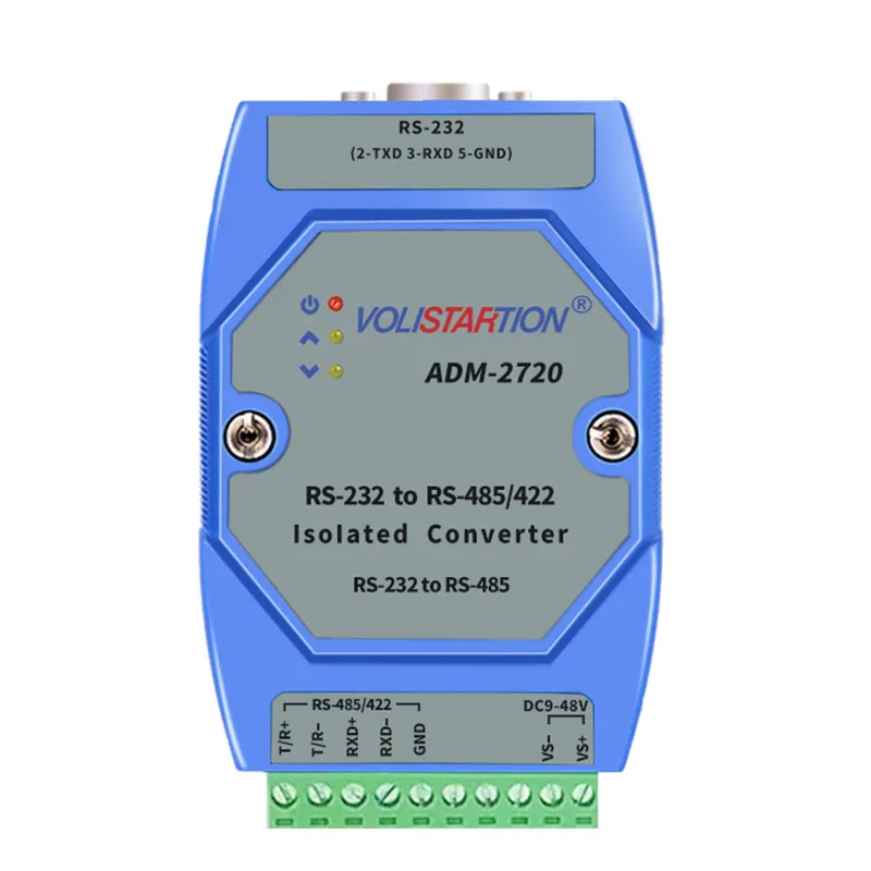 

ADM-2720 Isolated Active RS232 to RS485 RS422 Converter 232 to 485 Industrial Grade Lightning Protection Rail