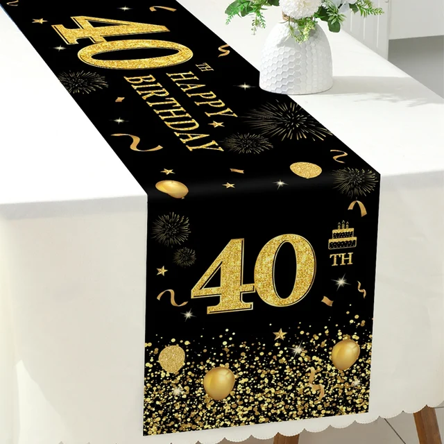 Runner Tavolo Compleanno 18 Anni - Decorazione Festa Lavabile, 33x183 Cm | Tovagliolo Tavola Festivo - Foto 12