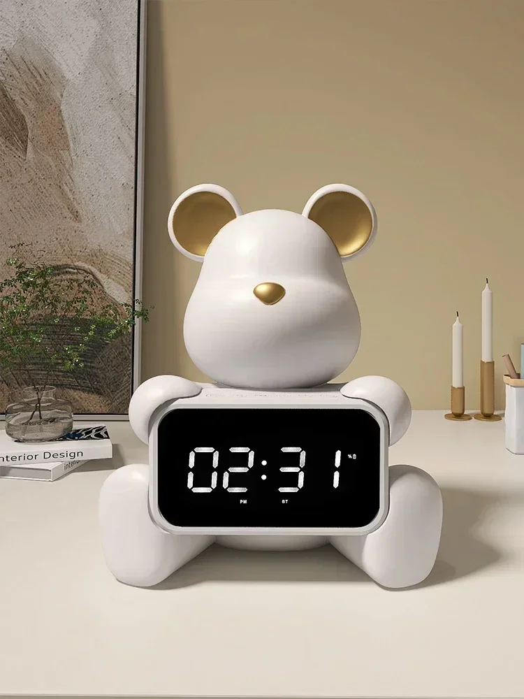 

Creative Violent Bear Electronic Clock Swing Tabletop Living Room Clock Placement Bedroom Desktop Digital Alarm Clock High Value