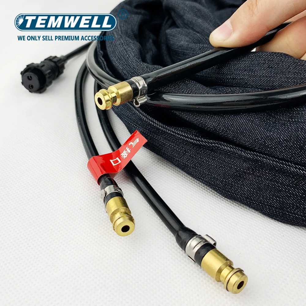 Welding Torch WP20 WP20F TIG Welding Torch Gas-Electric Integrated Rubber Red Hose 4M 10-25/35-50 Quick Euro Connector 13FT Water Cooled S