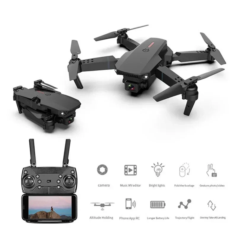 

E88 Drone Small Drone New Tecnologia Aerial Quadcopter Intelligent Following Rc HD Professional Drones With Camera