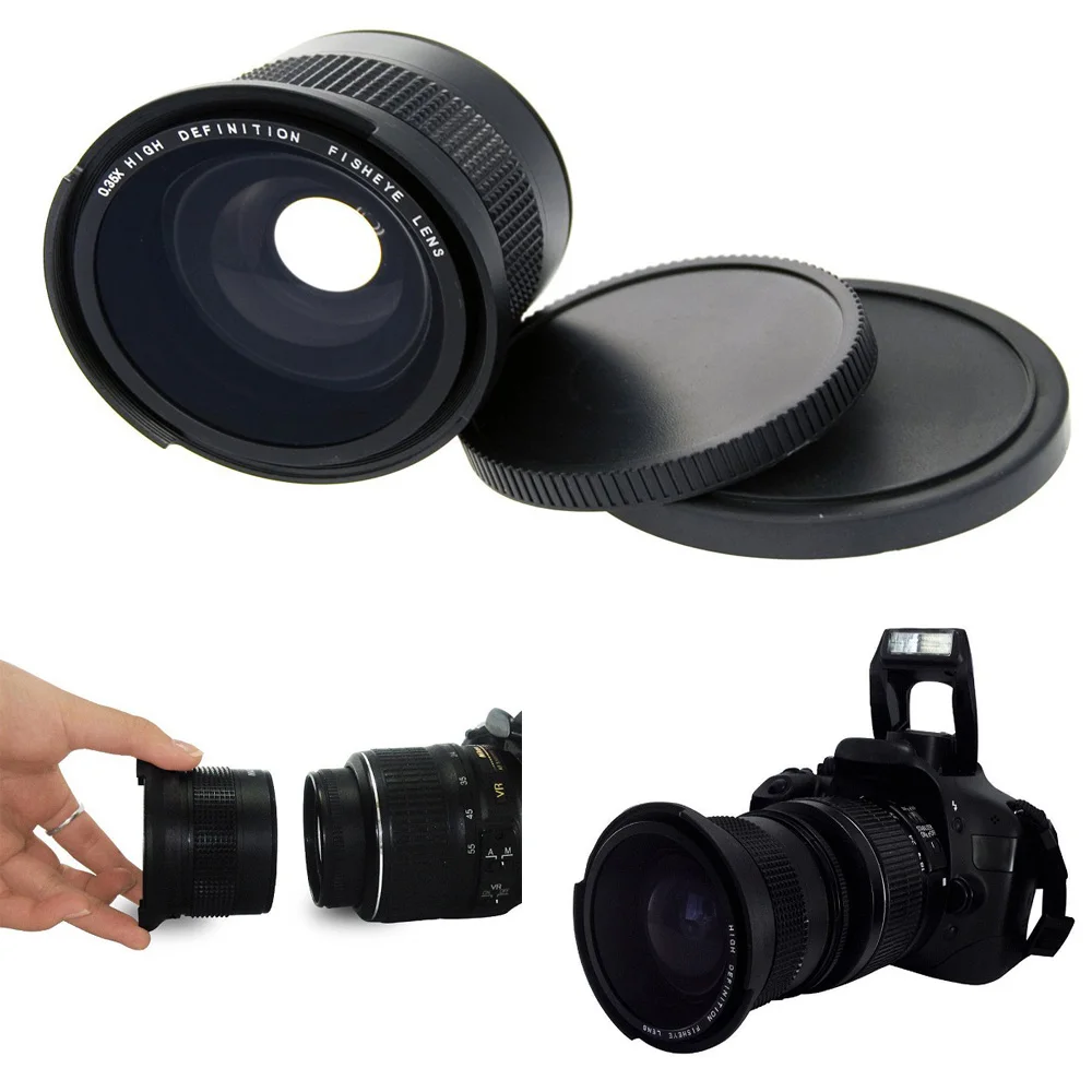 Fisheye Wide Angle Lens+Macro lens 58mm 0.35x  for 58mm Canon 70D 60D 7D 6D 700D