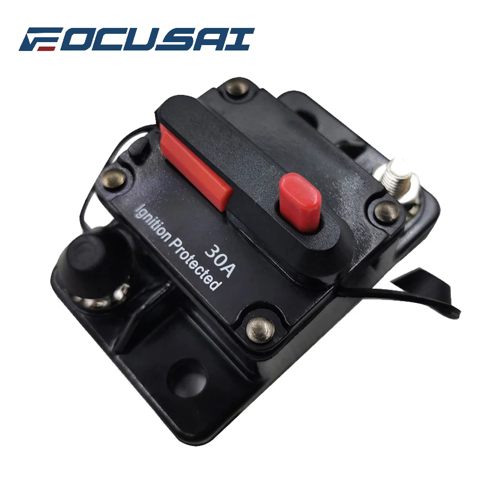 

FOCUSAI AMP Circuit Breaker Fuse Reset 30A 40A 50A 60A 80A 100A 150A 200A 250A 300A 12-42V DC Car Boat Auto Waterproof