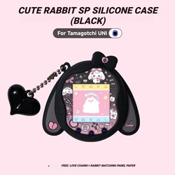 Adorable Rabbit Silicone Case with Sticker Pendant Accessories Set (Black)