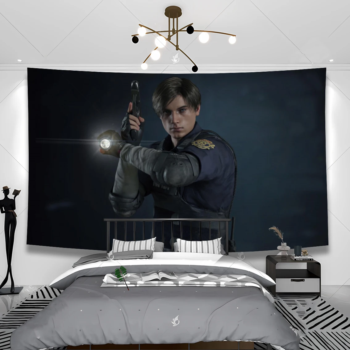 90x150cm Leon Kennedy Tapestry Things To The Room Bedroom Organization And Decoration Decoration Wall