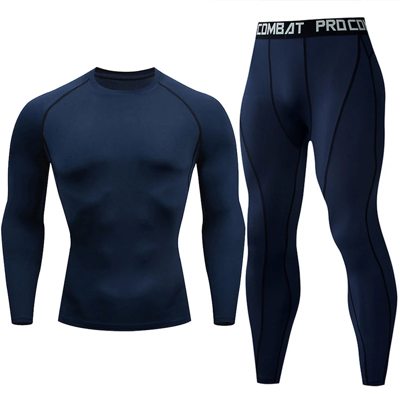 Compression Underwear Men's Bodybuilding T-Shirt Leggings 2 Piece Tracksuit Men