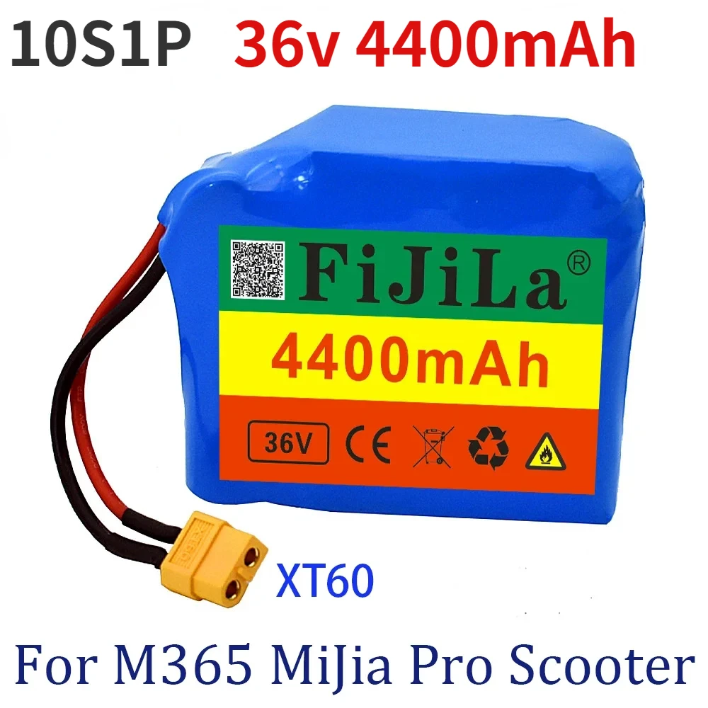 

Для M365 Mijia Pro Scooter 36V 4.4Ah 10S1P 18650 Φ увеличенный диапазон зарядки и разрядки XT60 Plug + 15A BMS
