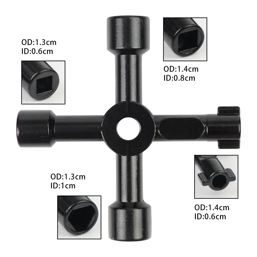 4 Directions Universal Cross Key Multi-Functional Electric Control Cabinet Triangle Wrench Key For Gas Train Bleed Radiator