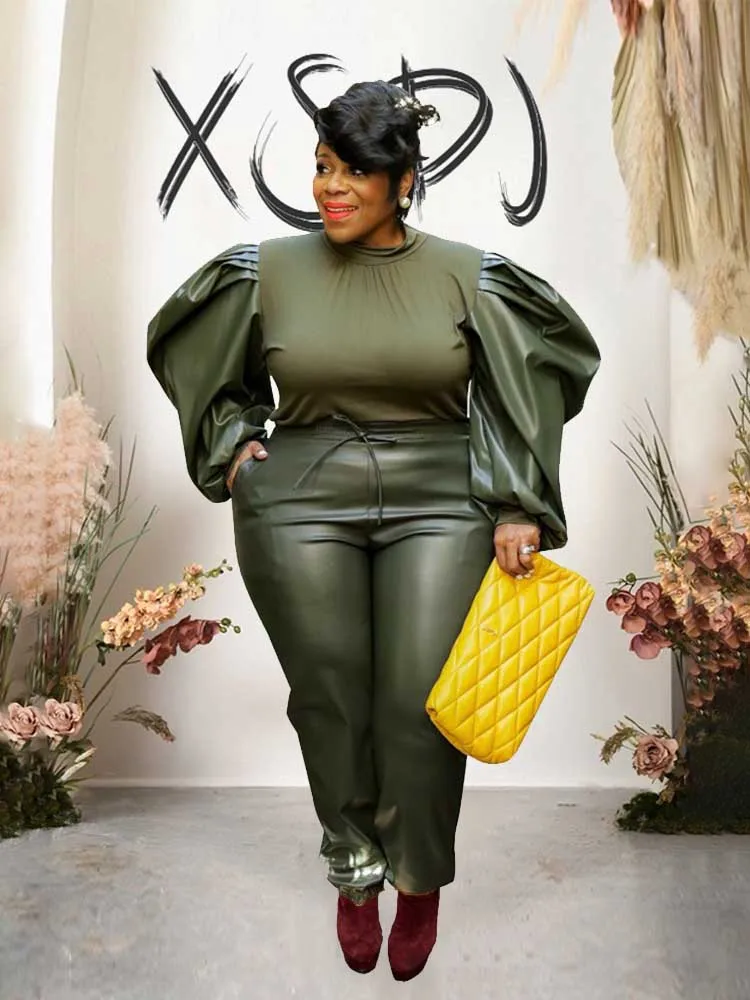 Sweet Lady ブラウス 2 Pieces Set Ladies Fall and Winter Plus Size Women Clothing 2xl