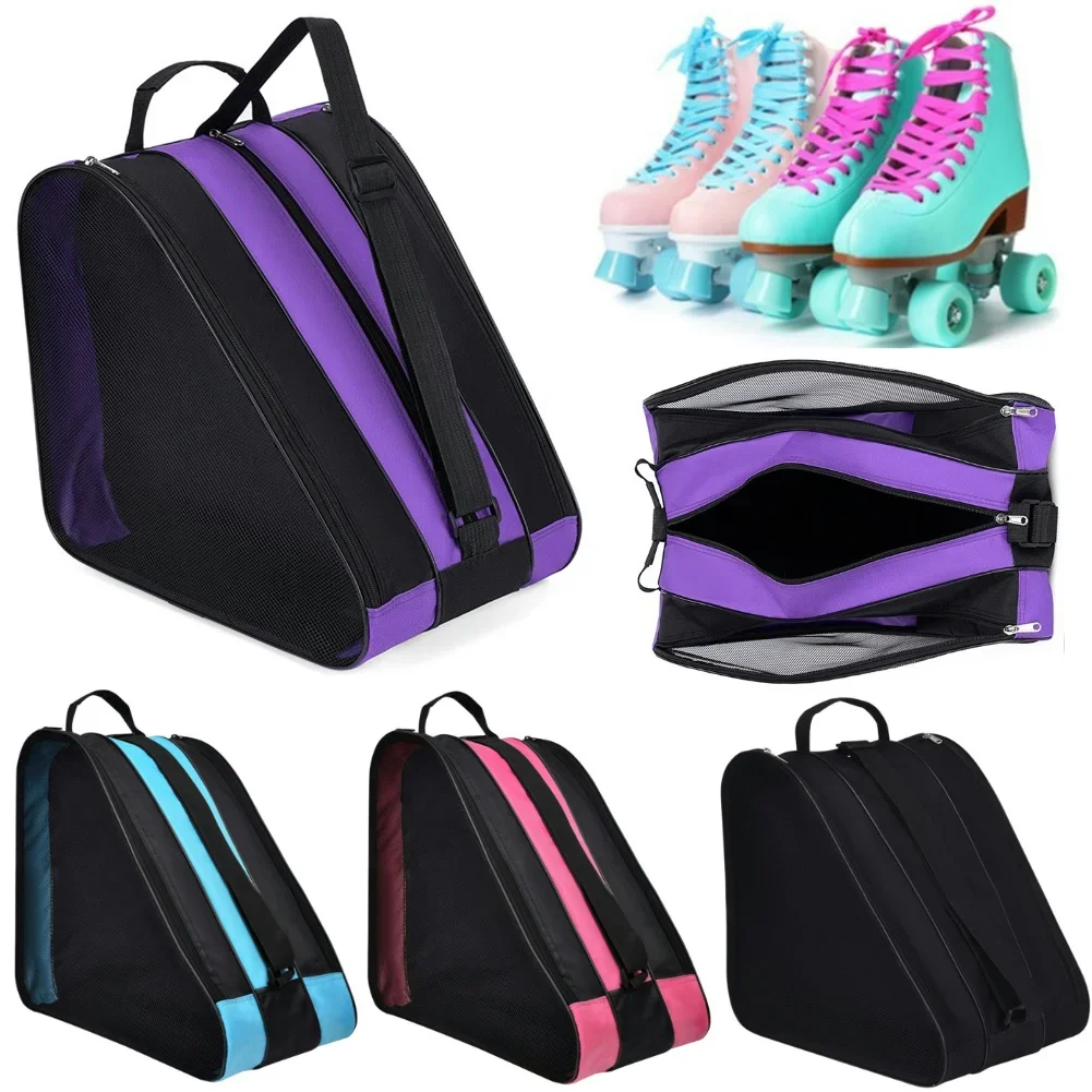 Roller Skate Bag Ice Skate Shoes Bag Oxford Cloth Ski Snow Boots Multi-Compartments Ice-Skating Shoulder Ski Sports
