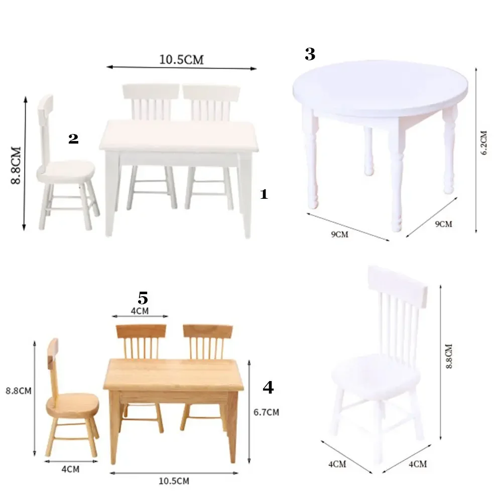 Wooden Miniature Table Furniture Toys for Doll House Decoration