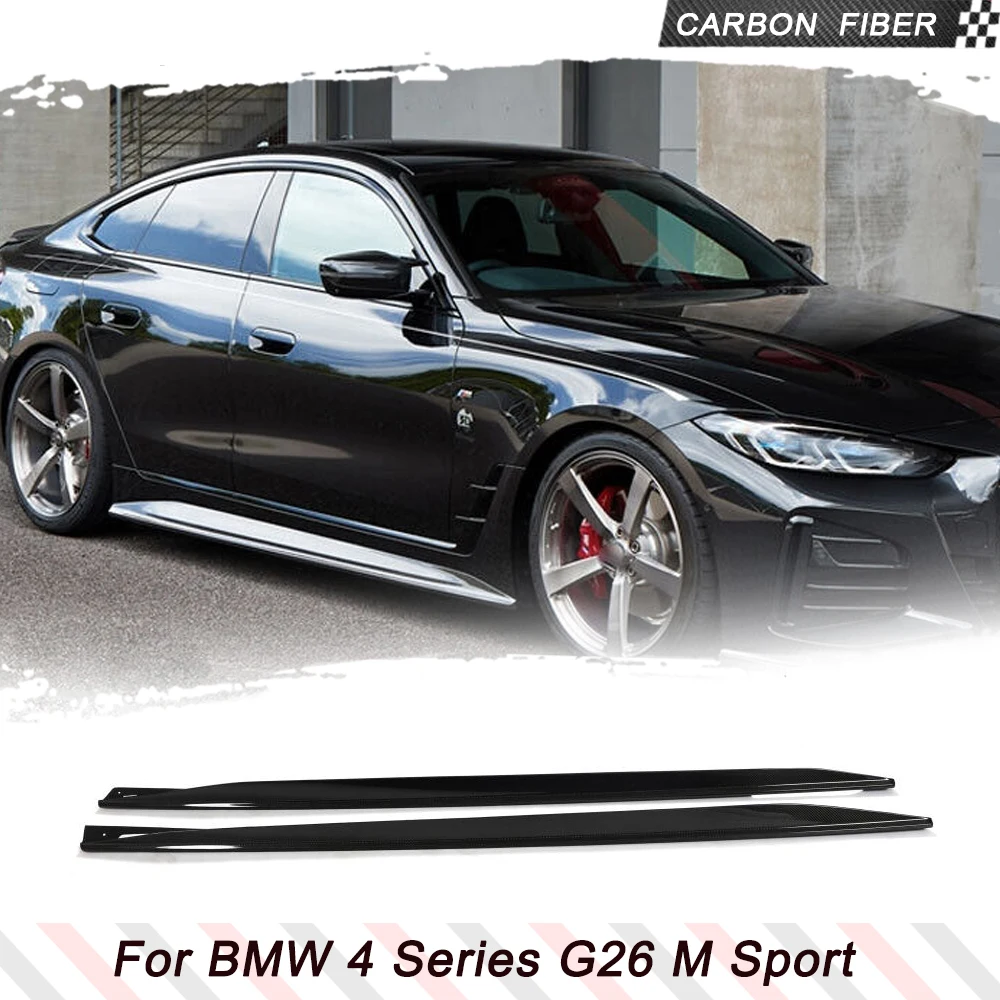 

Боковые юбки из углеродного волокна, комплект для BMW 4 серии G26 M Sport Sedan 2021-23, боковые бамперы, юбки, фартук, удлинитель