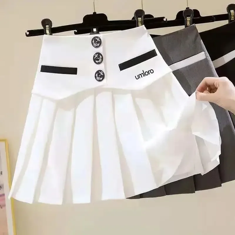 럭셔리 브랜드 골프 스커트 여성 골프웨어 2025 봄 여름 신작 퀼로트 하이 웨이스트 플리츠 스커트 여성 골프웨어