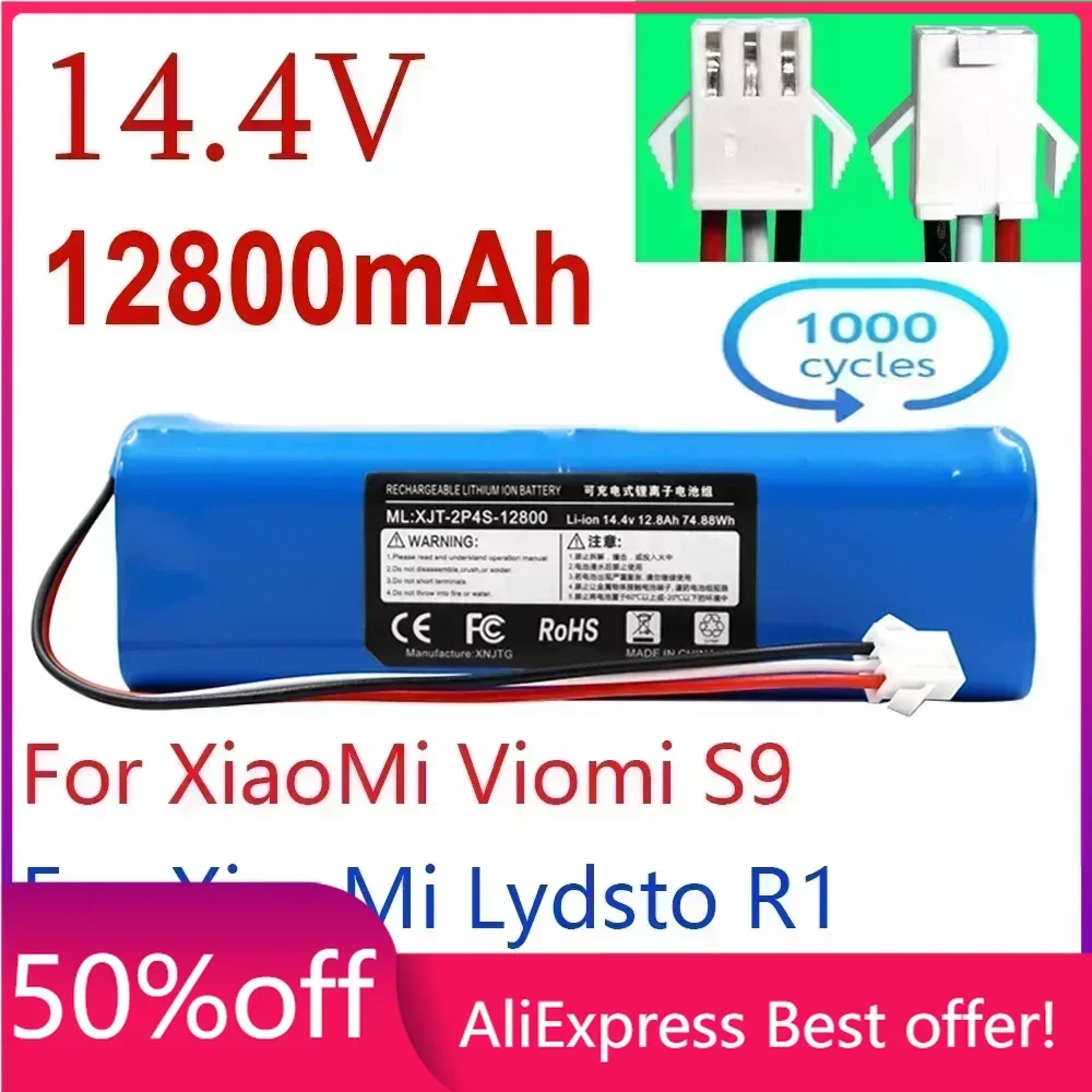 

Replacement For XiaoMi Lydsto R1 Roidmi Eve Plus Viomi S9 Robot Vacuum Cleaner Battery Pack Capacity 12800mAh Accessories Parts