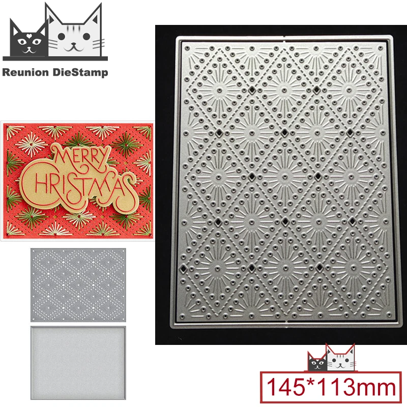 Reunion Stitched Diamond Argyle Texture Background Board Metal Cutting Dies Die Cut for DIY Scrapbooking Cards Crafts 2022 New