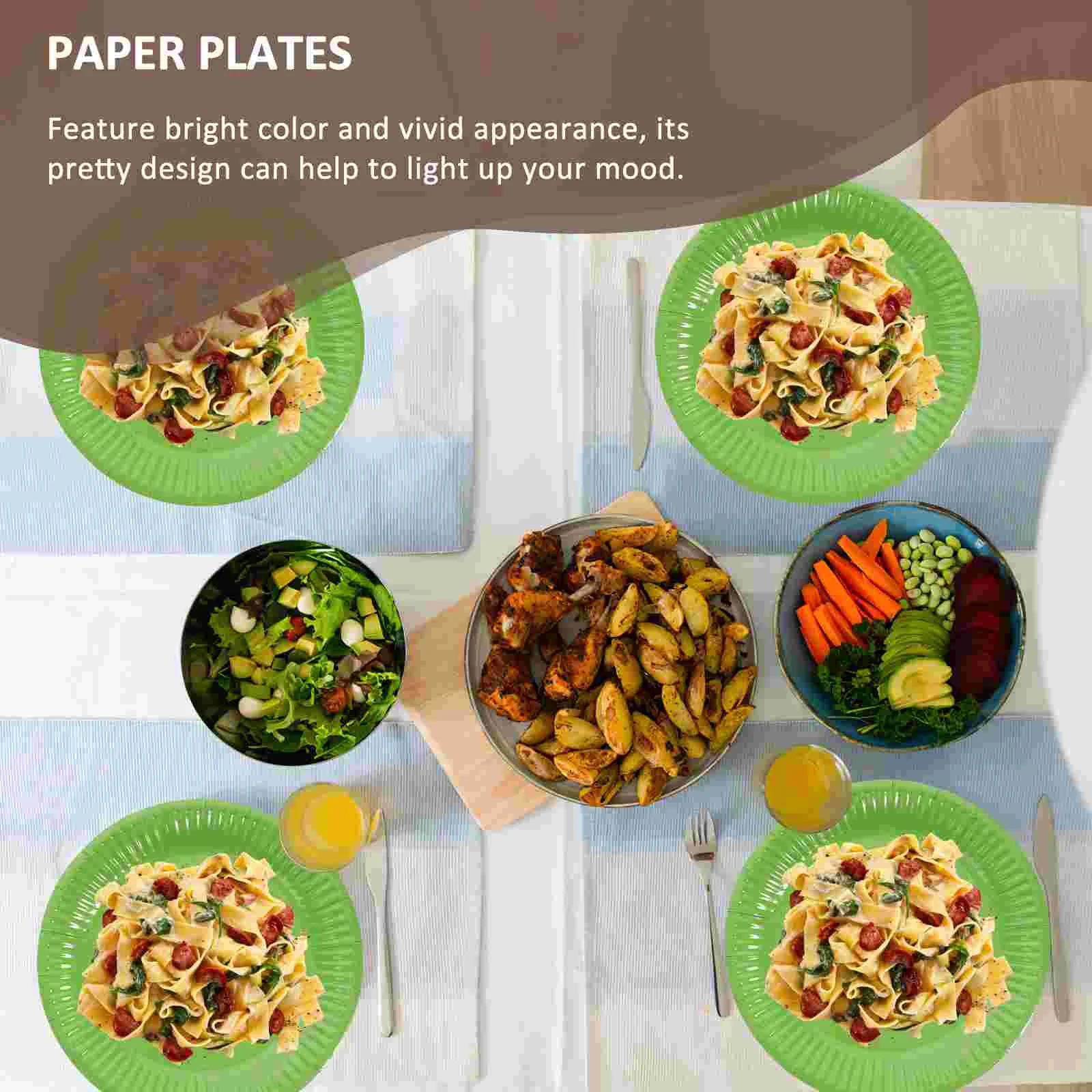 20 Pcs Cake Decor Green Paper Plates 7 Inch Tray Saucepans Child Party Tableware