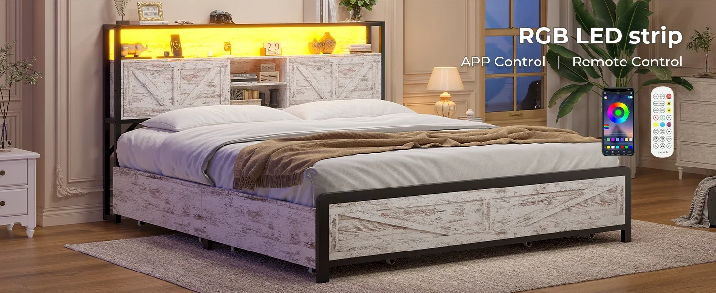 led bed frame