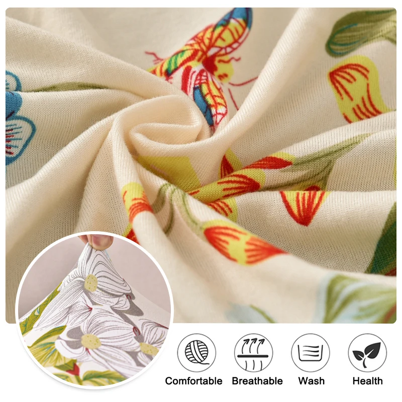 Wing Chair Slipcovers 2 Pieces/set Stretch Wingback Chair Covers Printing Armchair Furniture Protector Soft with Elastic Bottom 5