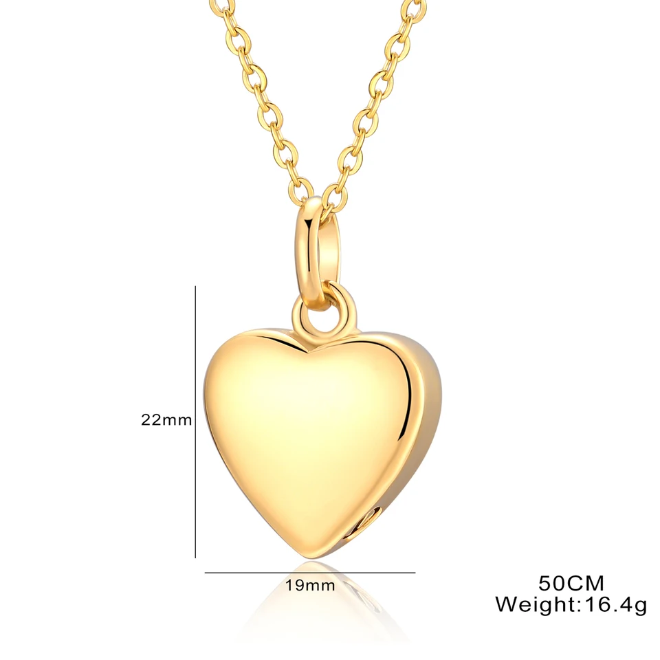 Ciondolo a forma di cuore con ceneri per cremazione: collana