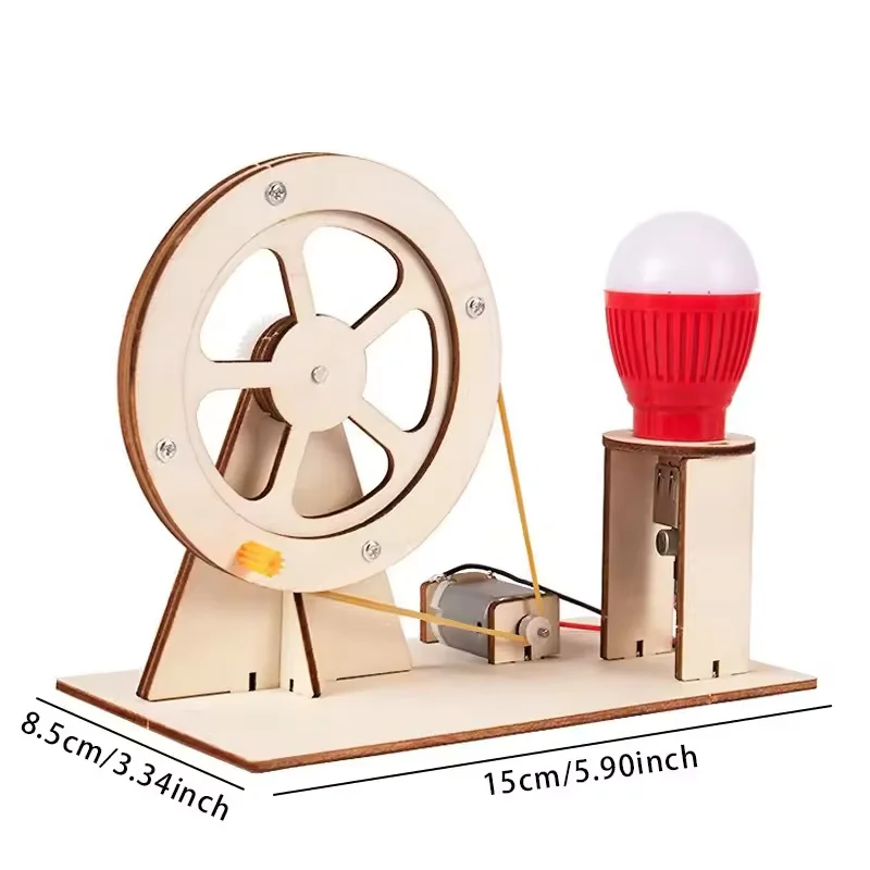 DIY Wooden Hand Generator STEM Science Kit for Kids Educational Physics Toy