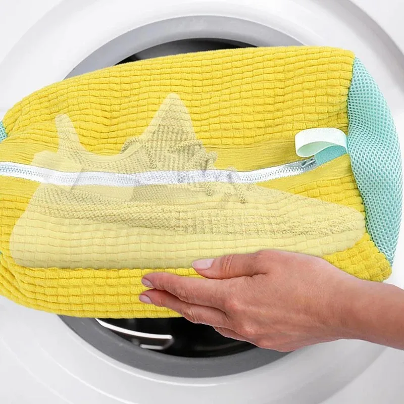 Cotton Shoe Laundry Bags, Anti-Deformation Washing Machine Bags for Shoes/Clothes, Fluffy Lint, Reusable Mesh Organizer 6