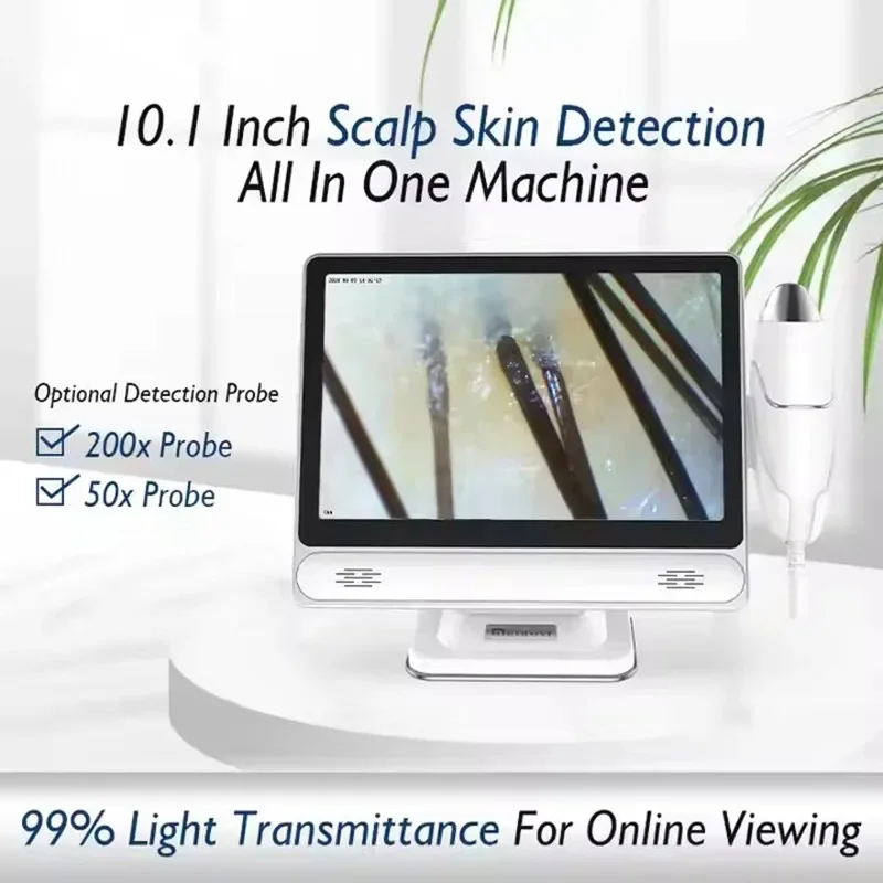 2025 HD Digital Skin Analyzer Professional Hair Scalp Camera Detector Hair Follicle Oil Moisture Test Device 10 Inch Skin Tester