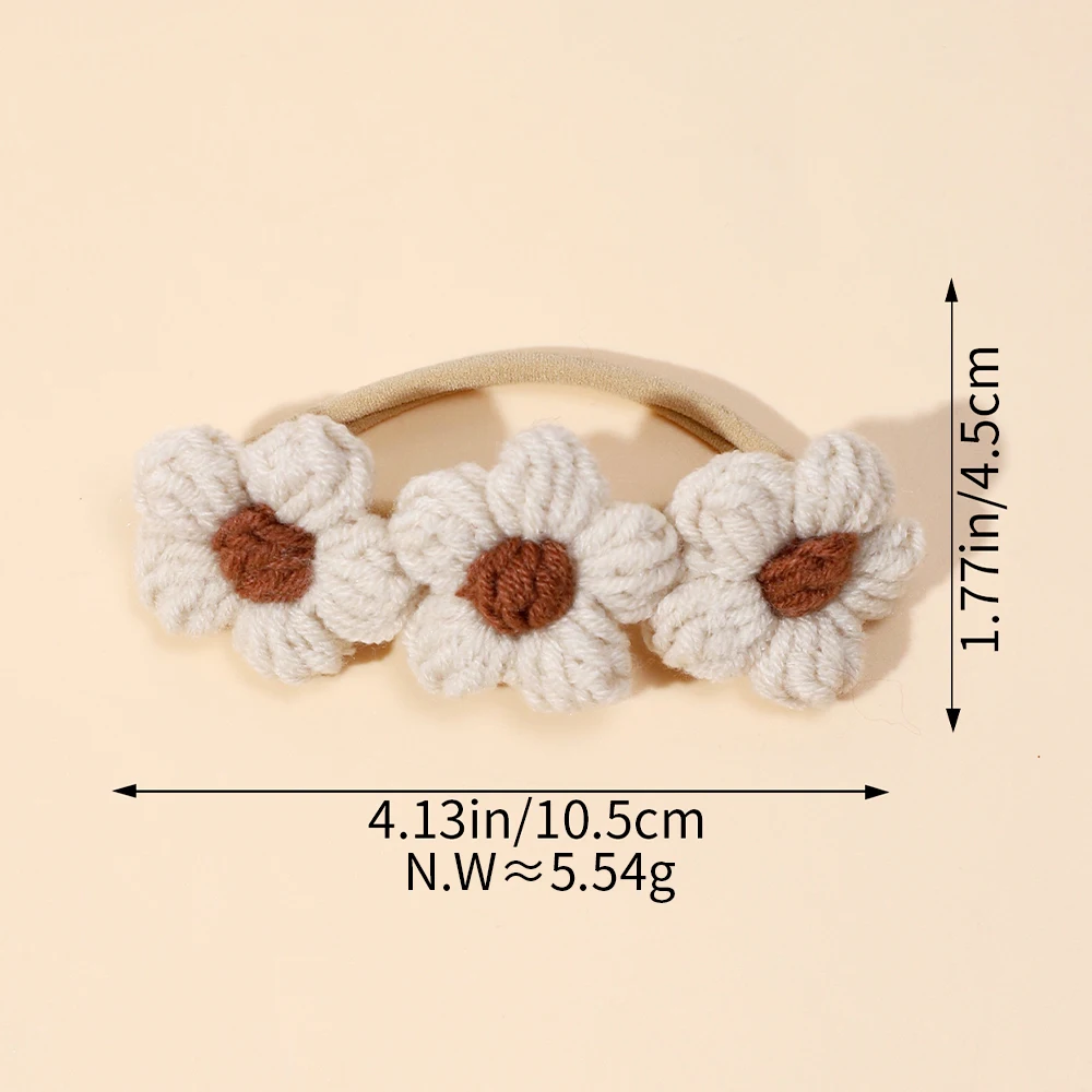 Children's Wool Flower Hair Bands for Baby Girls Cute Girls' Baby Headbands Headwear Hair Bands for Kids Hair Accessories Gifts 4