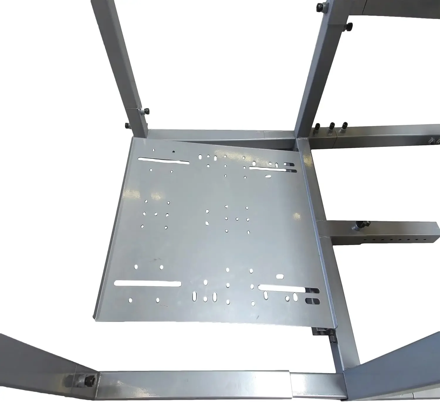 GTR Simulator GTA-F: Triple/Single Monitor Stand, Adjustable Leatherette Seat, Silver Frame, Racing Cockpit Chair for Gaming 4