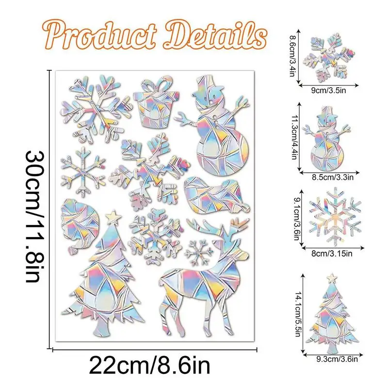 Sun Catcher PVC Electrostatic Glass Stickers for Window Funny Sun-catcher Wall Stickers Rainbow Prisms Sticker Christmas Decals