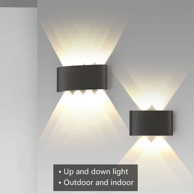 โคมไฟติดผนัง LED กันน้ํากลางแจ้ง IP65 Porch Garden Wall โคมไฟห้องนอนในร่มข้างเตียงตกแต่งโคมไฟอลูมิเนียม 1