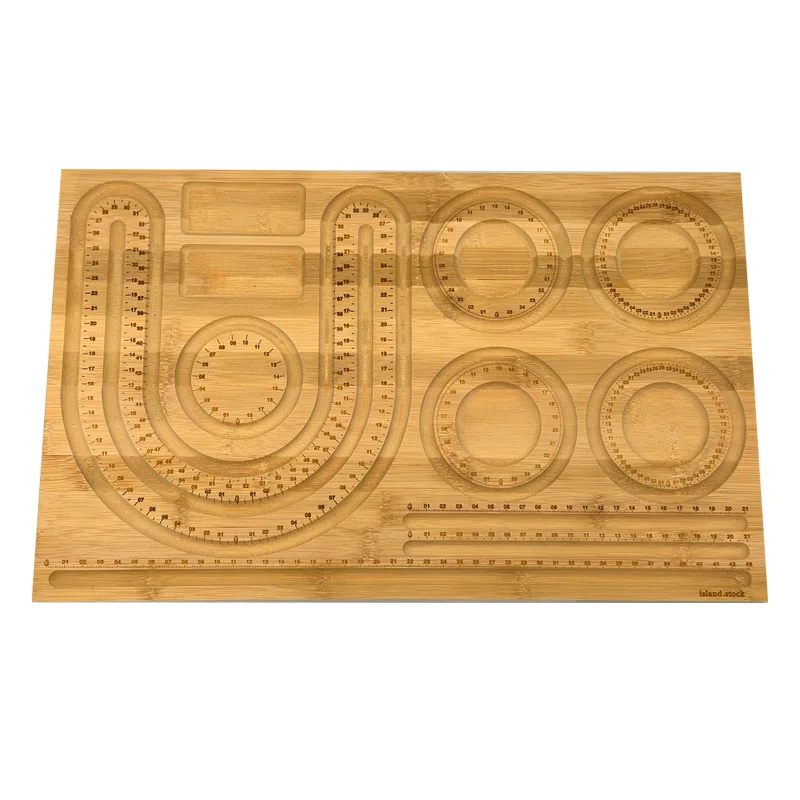 Bamboo combination beading board, English size labeled wooden beading  design board, beading mat for bracelet, necklace, jewelry making tray, 16.9  *