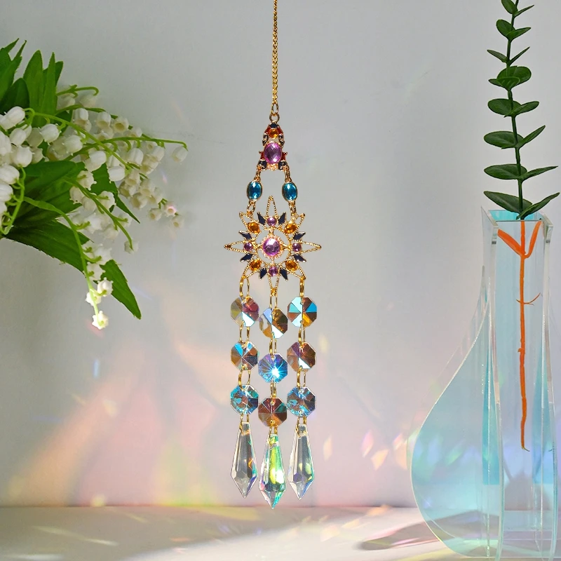 Atrapasoles De Cristal Prismático - 2 Unidades, 120 Mm, Proyectan Arcoíris, Decoración Ventana, Jardín O Bodas
