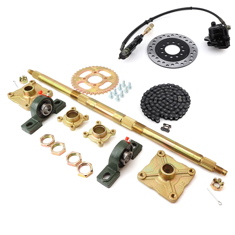 Rear Axle Kit with Disc Brake Assembly 37T Sprocket 428-140L Chain For DIY 110cc 125cc ATV Go kart Buggy Quad Bike 4 wheeler