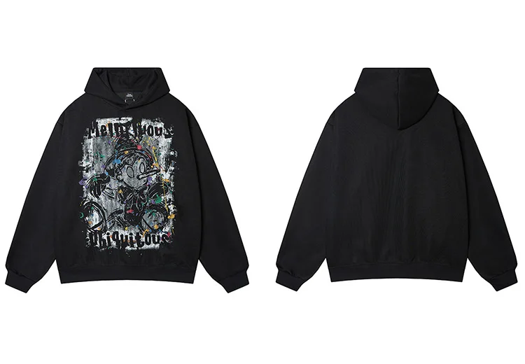 Paint-Splatter Character Graphic Hoodie Sa91b81413d8f4f38b3467b884d3d7146k