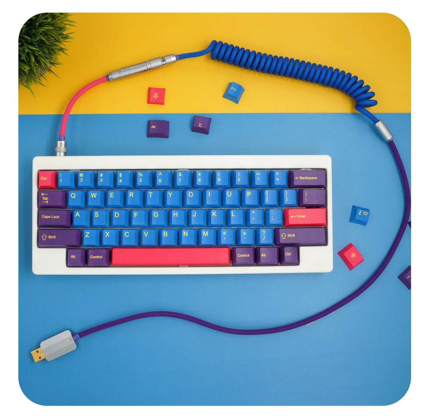 

GeekCable Handmade Customized Mechanical Keyboard Data Cable For GMK Theme SP Keycap Line Iris Colorway