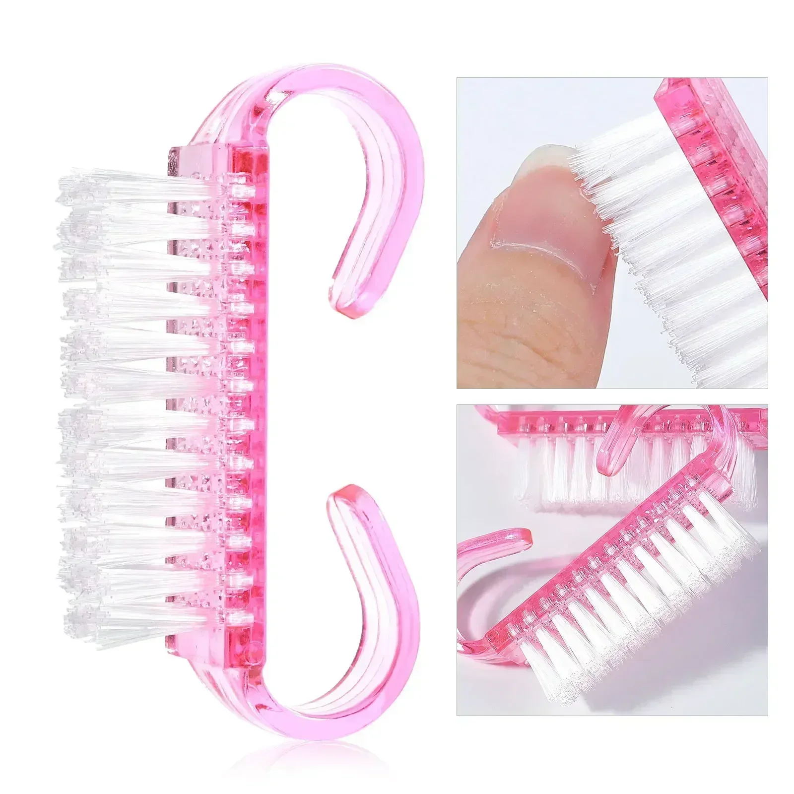50/5Pcs Plastic Nail Brushes Mix Color Nail Hand Scrubbing Cleaning Brush Dust Cleaner Nail Art Manicure Soft Remover Tools 2