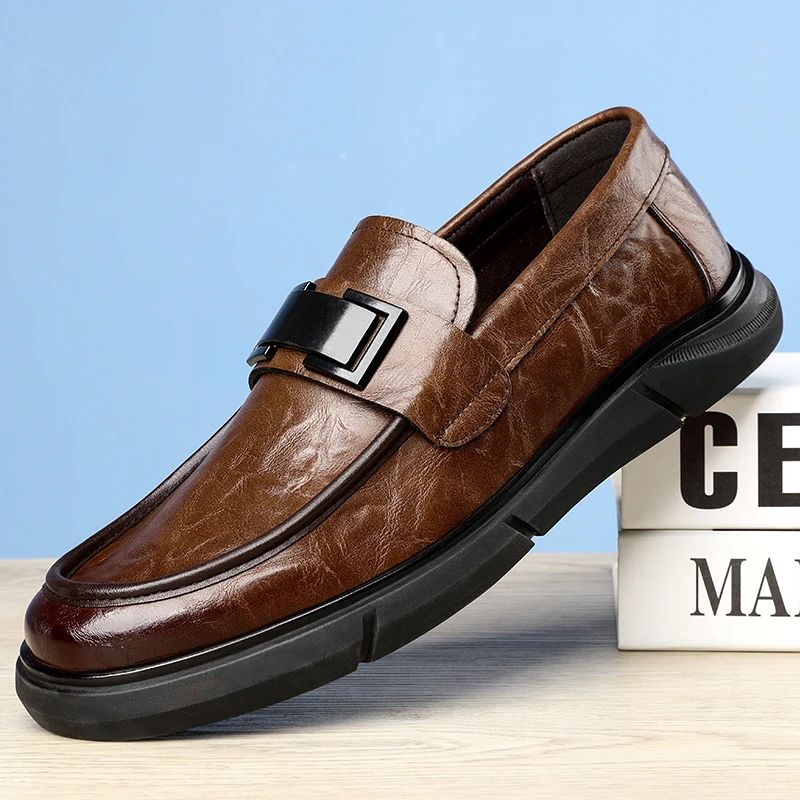

loafers men casual genuine leather shoes outdoor Fashion slip on men shoes Moccasins for men comfortable high quality Men shoes