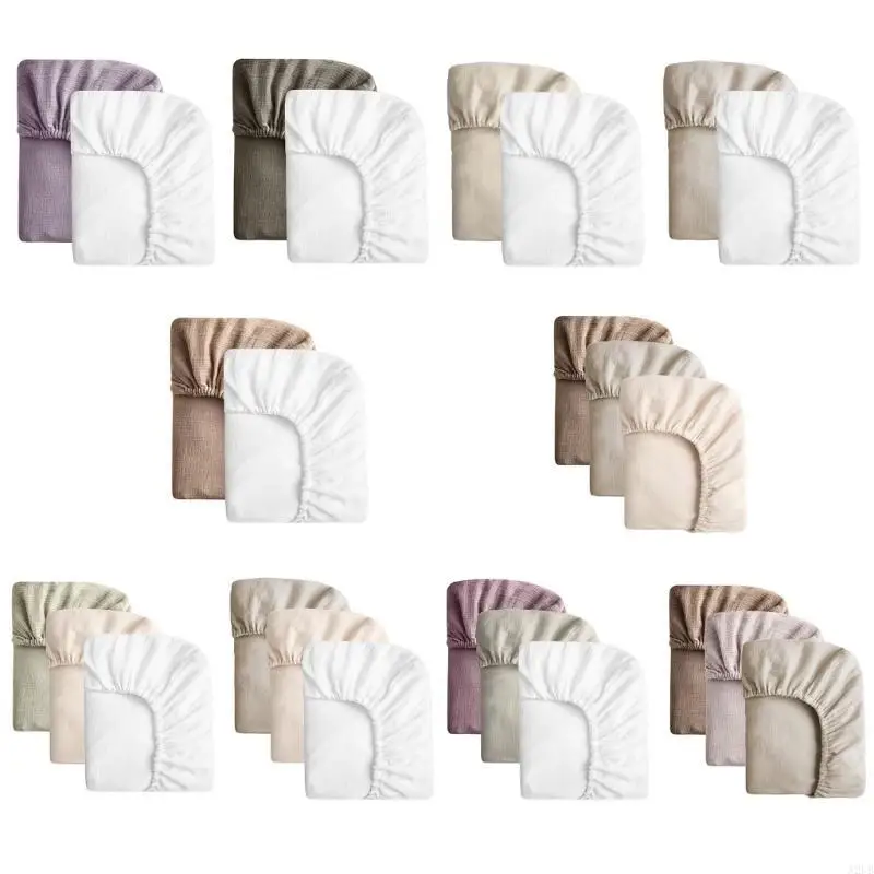 2pcs/3pcs Baby Crib Fitted Sheets Gentle Cotton Bed Sheet for Sensitive Skin A2UB