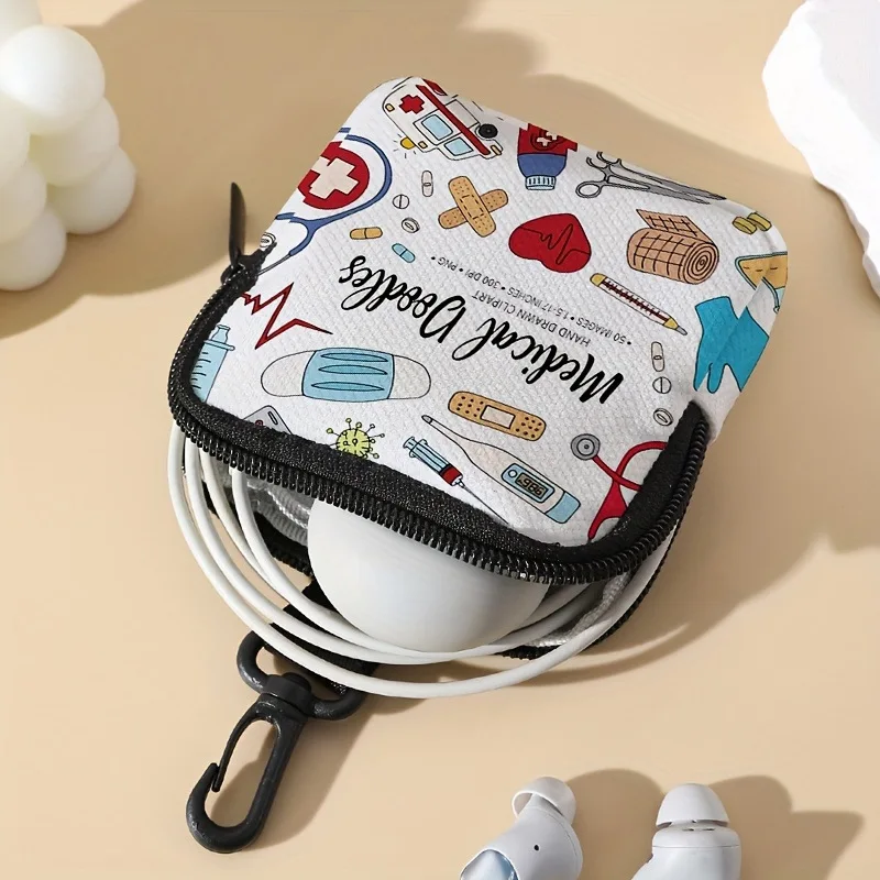 Medical Supplies Printed Coin Purse Artificial Leather Storage Bag Multi Function Key And Card Holder